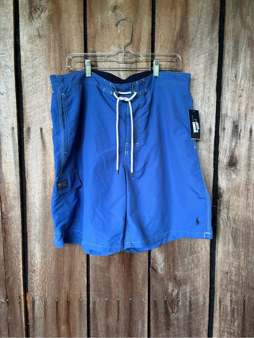 Polo Ralph Lauren Kailua Swim Trunks Board Shorts Blue XXL Cargo Lined NWT